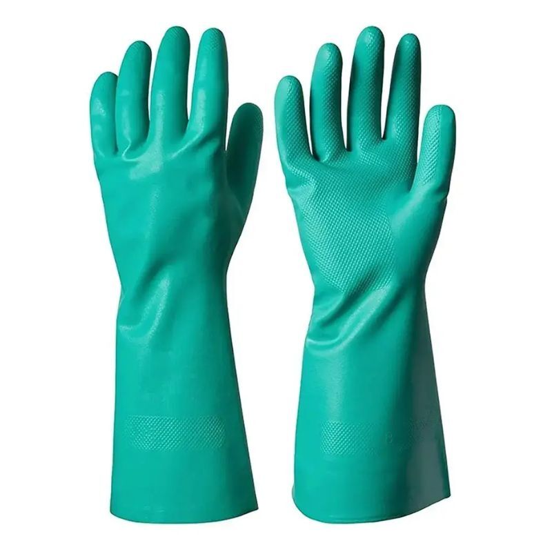 Green Nitrile Rubber Household Gloves - Image 1